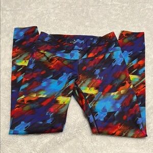 Athleta Vibrant Red and Blue Leggings